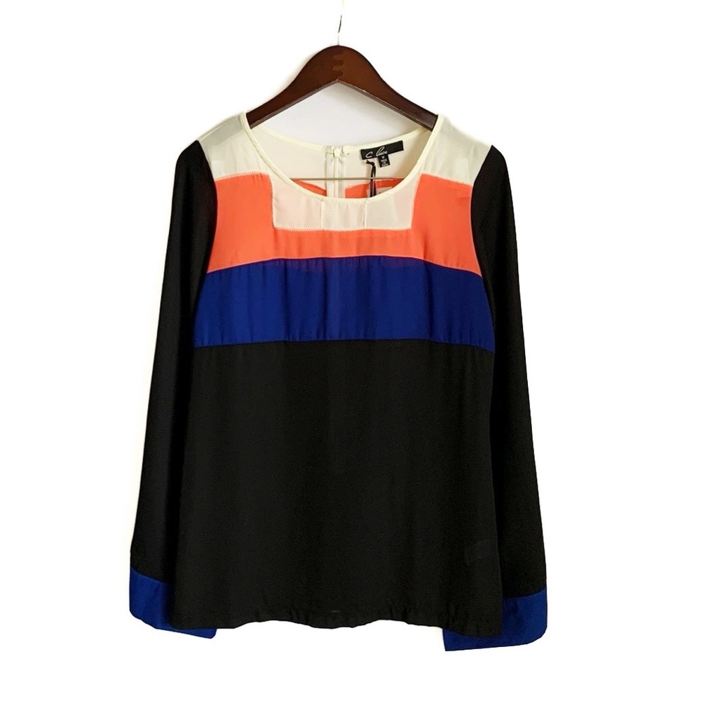 C. Luce Bell Sleeve Color Block Blouse